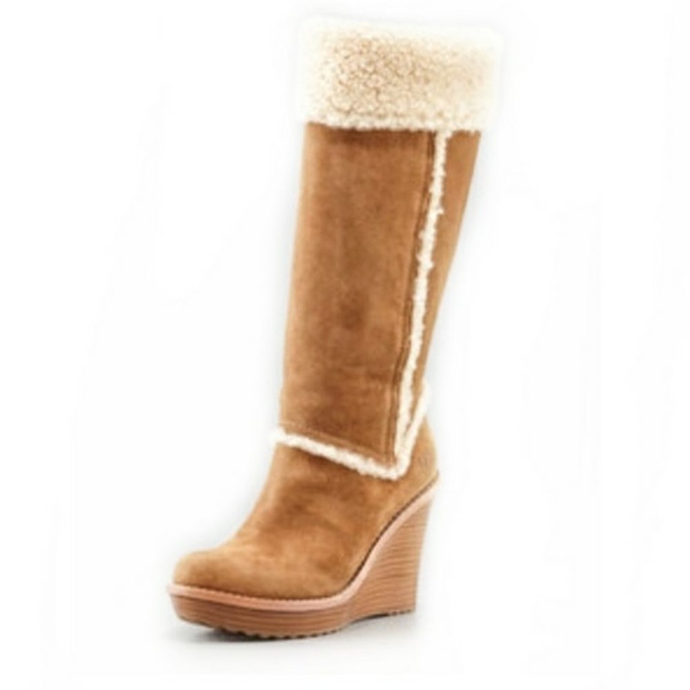 Ugg Sandra Tall Wedge Boots 8M Like New!